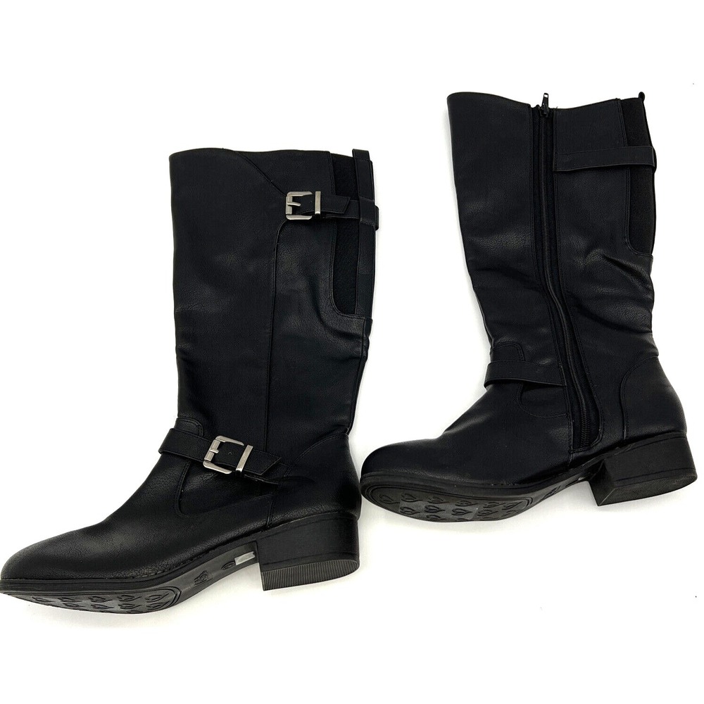 MIA‎ AMORE Lolaa Womens Size 9 M Side Buckle And Zipper Biker Style Boots